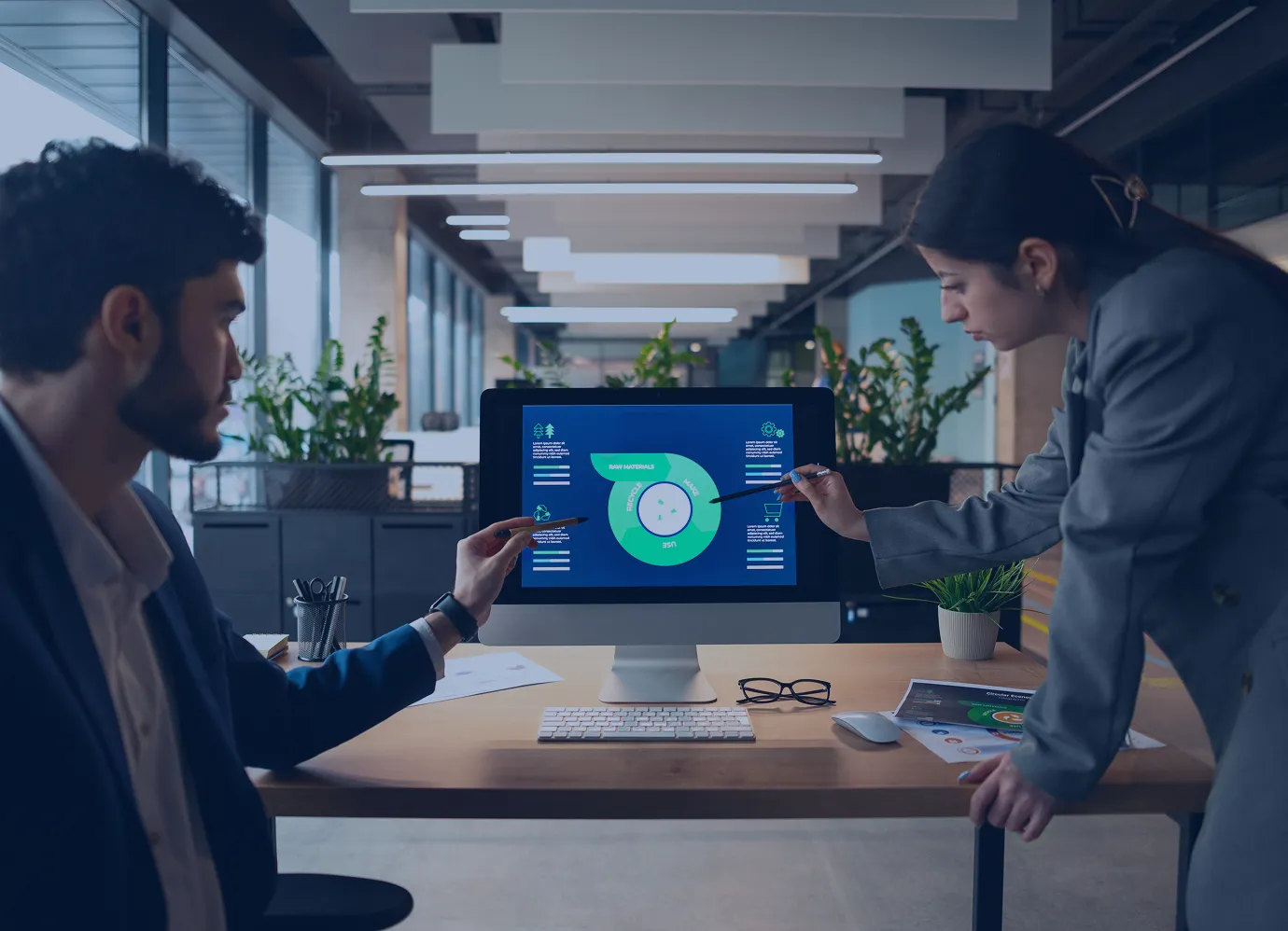 Team discussing low-code and microservices